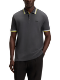 HUGO BOSS BOSS Logo Cotton Polo Shirt, Dark Grey