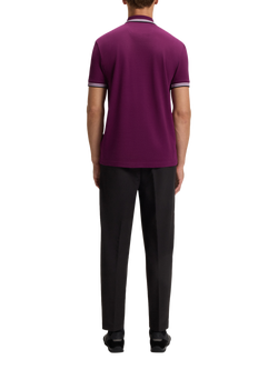 HUGO BOSS BOSS Essential Logo Short Sleeve Cotton Polo Shirt, Bright Pink - view 2, Bright Pink