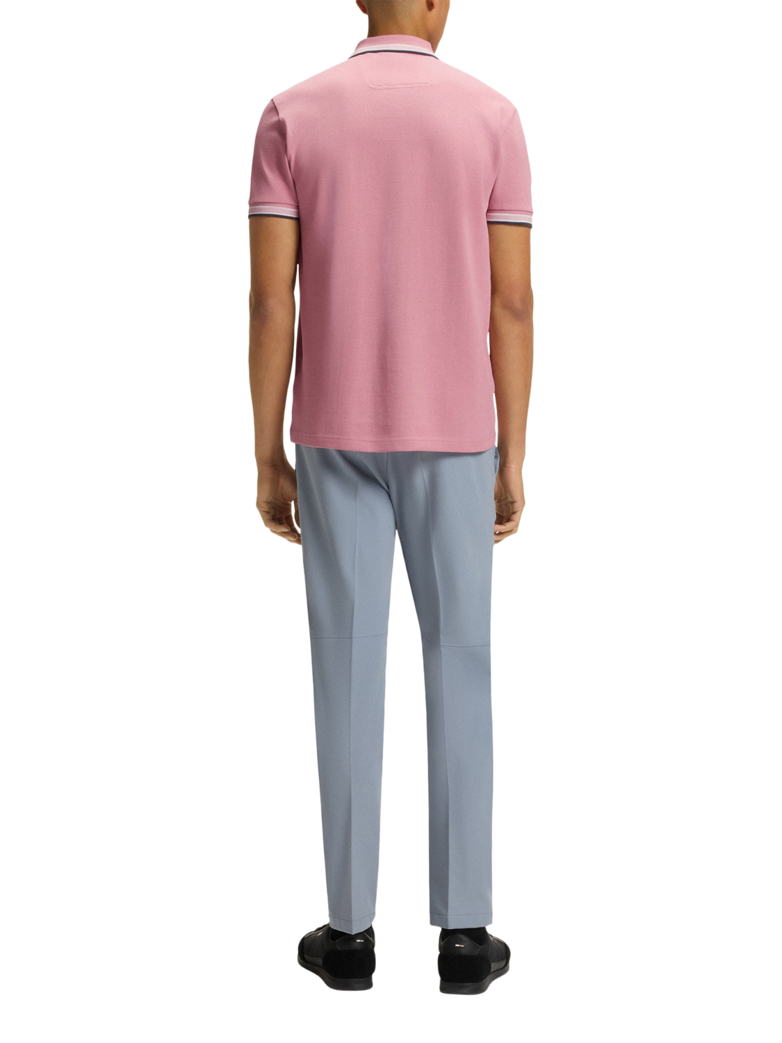 Product image 2 of 5, which shows HUGO BOSS BOSS Logo Cotton Polo Shirt, Pink/Multi, L