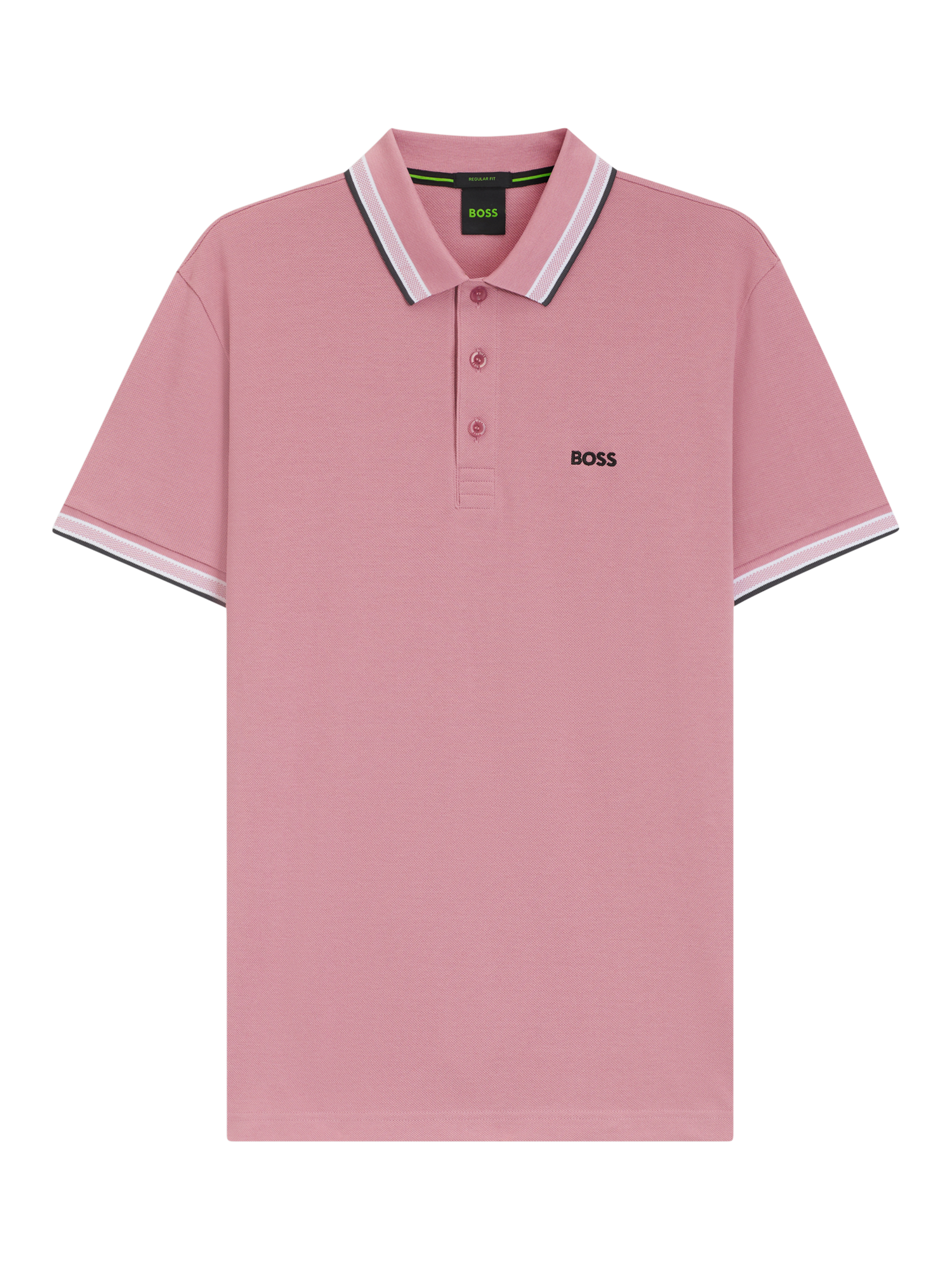 Product image 4 of 5, which shows HUGO BOSS BOSS Logo Cotton Polo Shirt, Pink/Multi, L