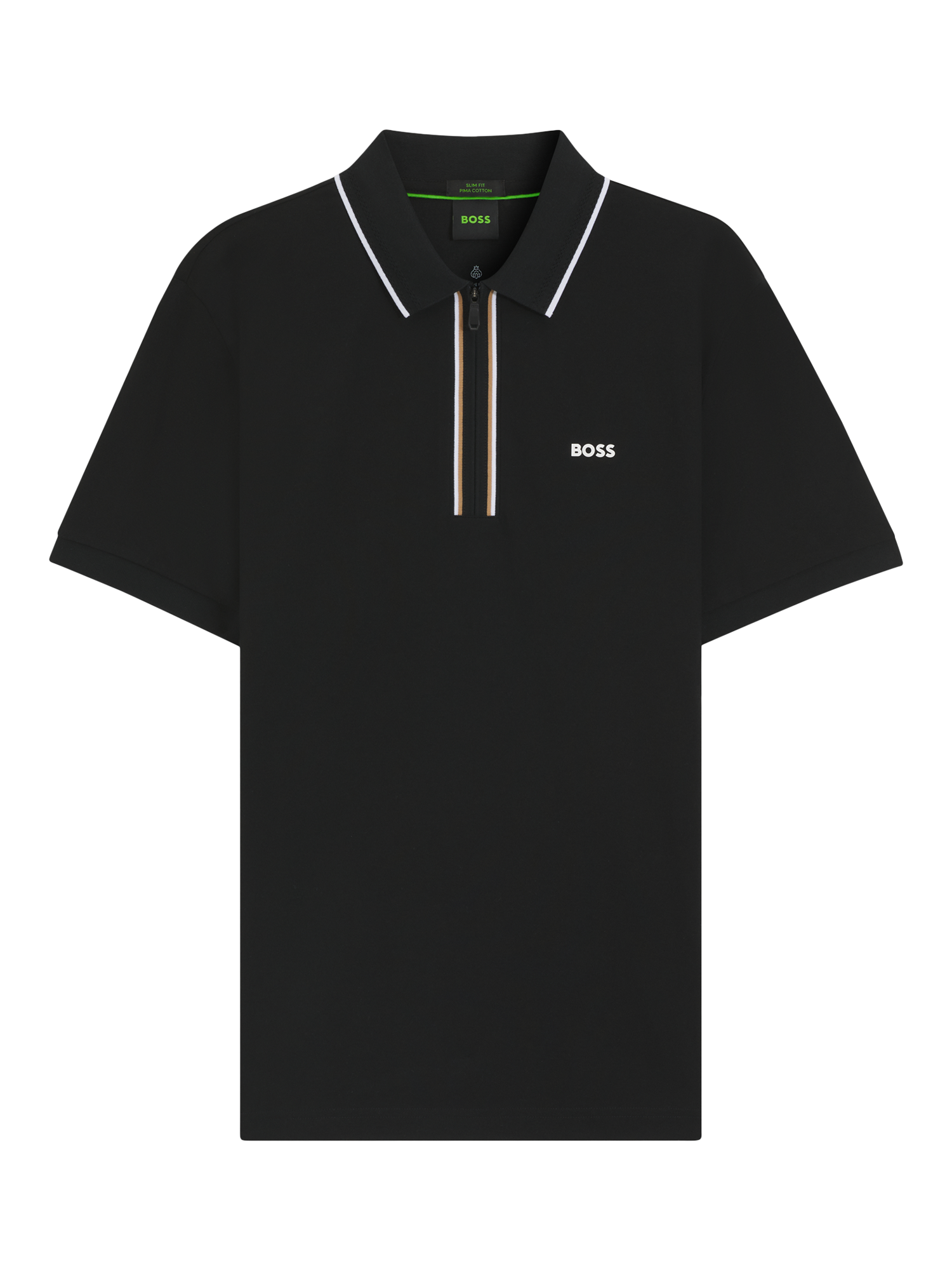 Product image 4 of 5, which shows BOSS Cotton Blend Slim Fit Short Sleeve TransDry Polo Shirt, Black/Multi, M
