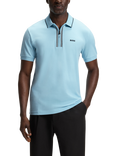 HUGO BOSS BOSS Half Zip Cotton Blend Polo Shirt