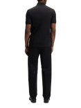 BOSS Pure Cotton Short Sleeve Zip Neck Polo Shirt, Black/Multi