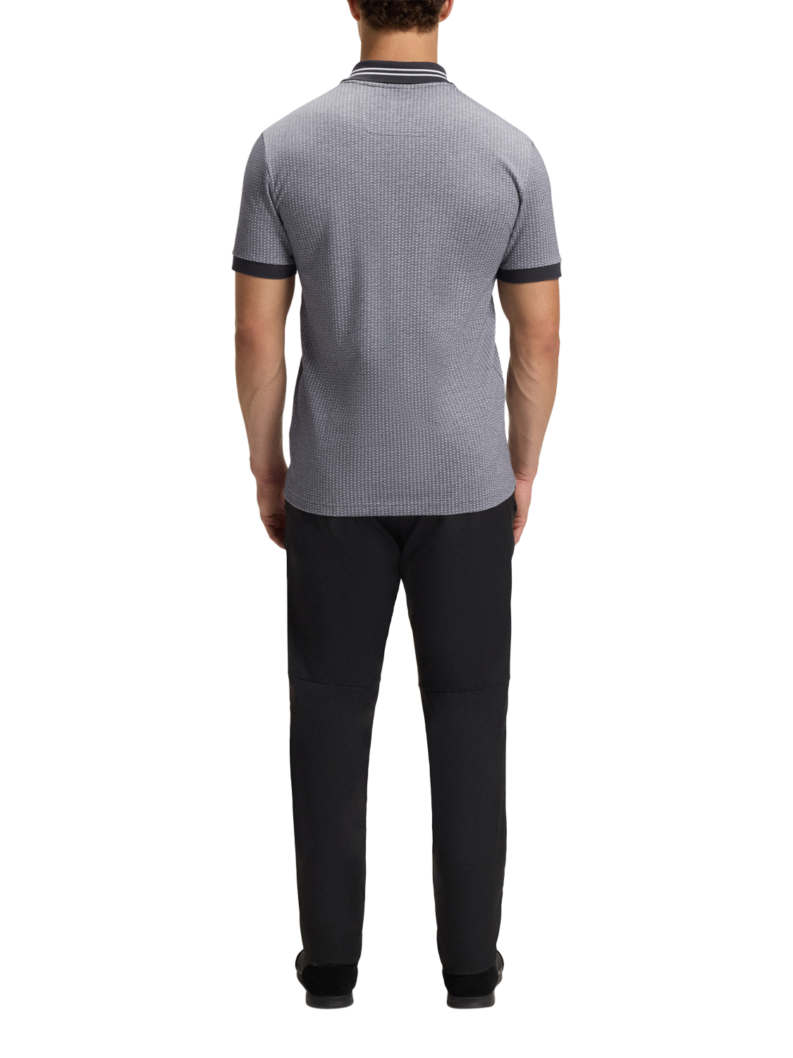 Product image 2 of 4, which shows BOSS Cotton Regular Fit Short Sleeve Polo Shirt, Grey/Multi, S