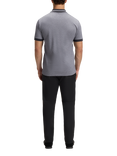 BOSS Cotton Regular Fit Short Sleeve Polo Shirt, Grey/Multi