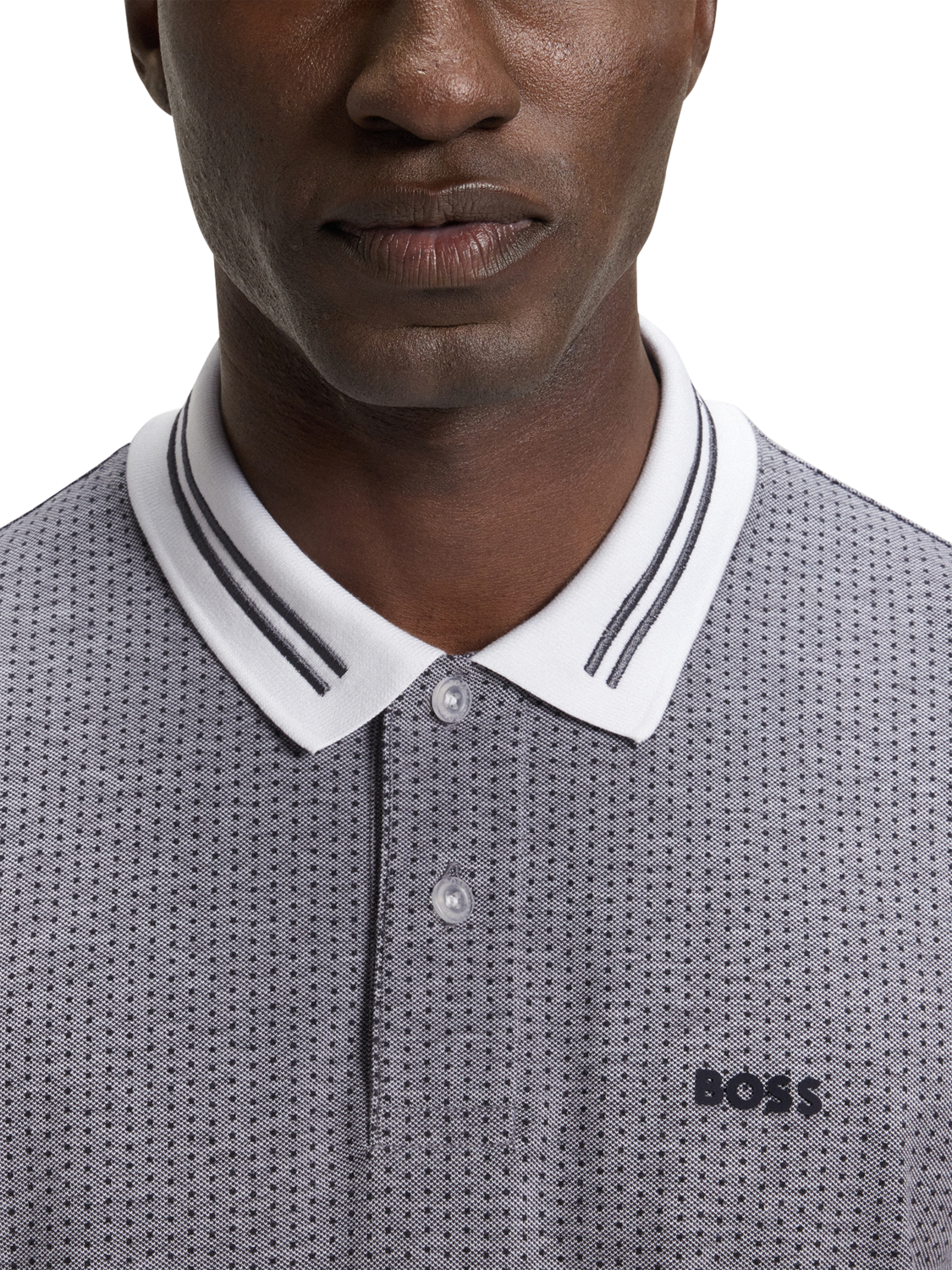 Product image 5 of 5, which shows HUGO BOSS BOSS Logo Cotton Polo Shirt, White/Multi, M