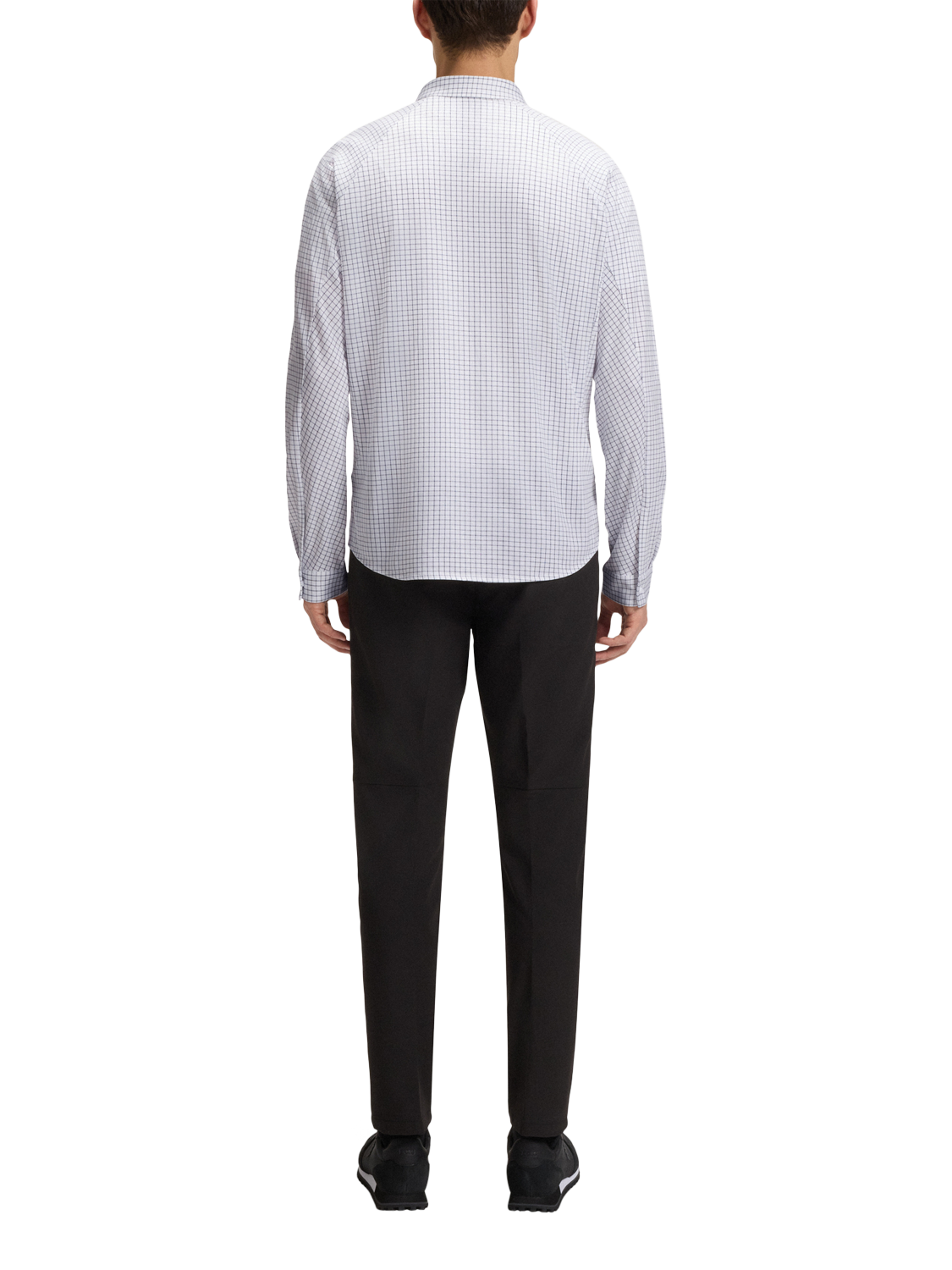 Product image 2 of 6, which shows BOSS 4-Way Stretch Cotton Regular Fit Check Shirt, Natural, M