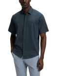 BOSS 4-Way Stretch Cotton Regular Fit Check Shirt, Blue/Multi