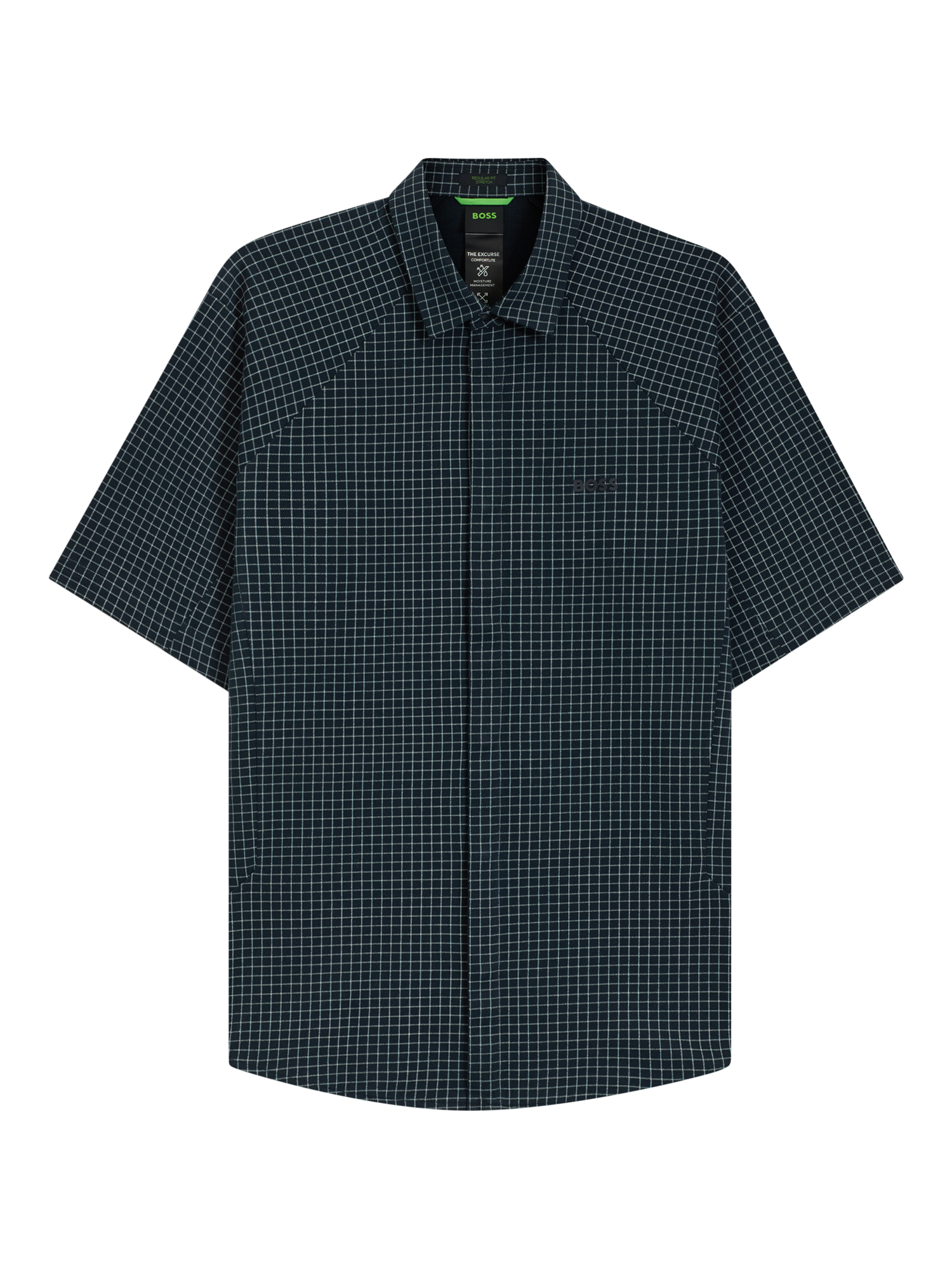 Product image 4 of 6, which shows BOSS 4-Way Stretch Cotton Regular Fit Check Shirt, Blue/Multi, S