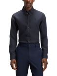 BOSS Slim Fit Linen Shirt, Dark Blue