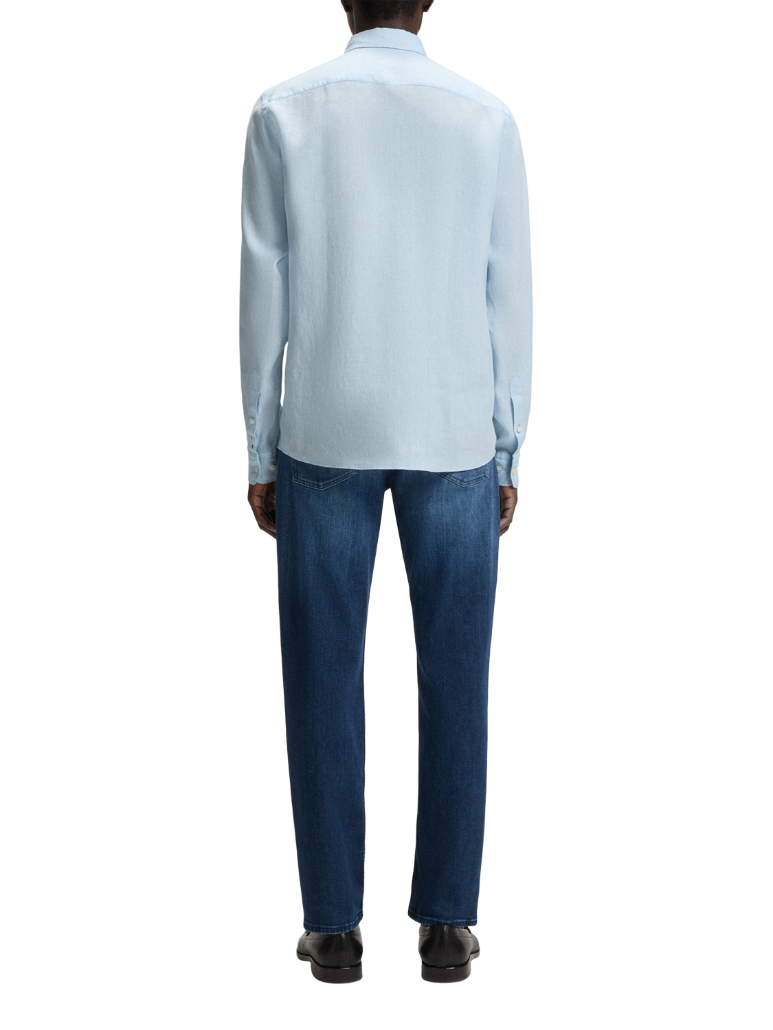 Product image 2 of 6, which shows HUGO BOSS BOSS Button Down Collar Linen Shirt, Light Blue, L