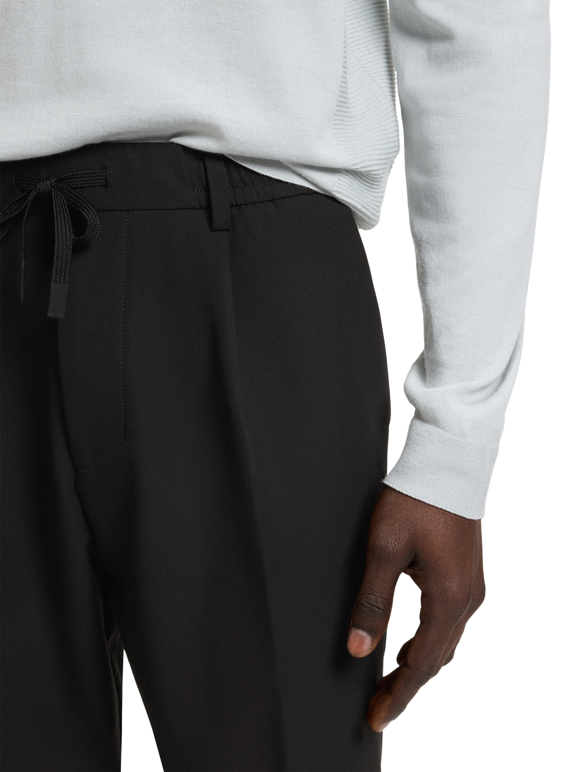 Product image 6 of 6, which shows BOSS TechLite Recycled Technical 4-Way Stretch Suit Trousers, Black, 32R