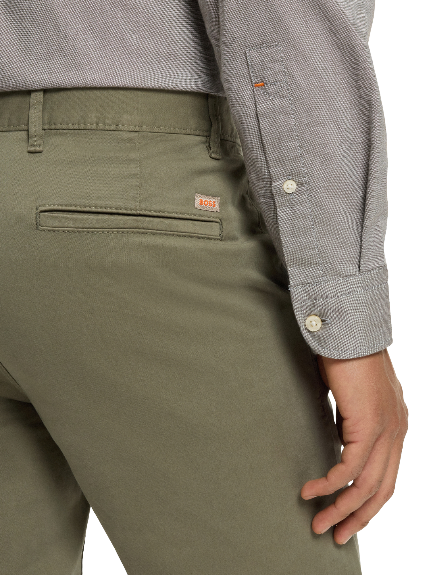Product image 6 of 6, which shows HUGO BOSS BOSS Slim Fit Chinos, Open Green, 30R