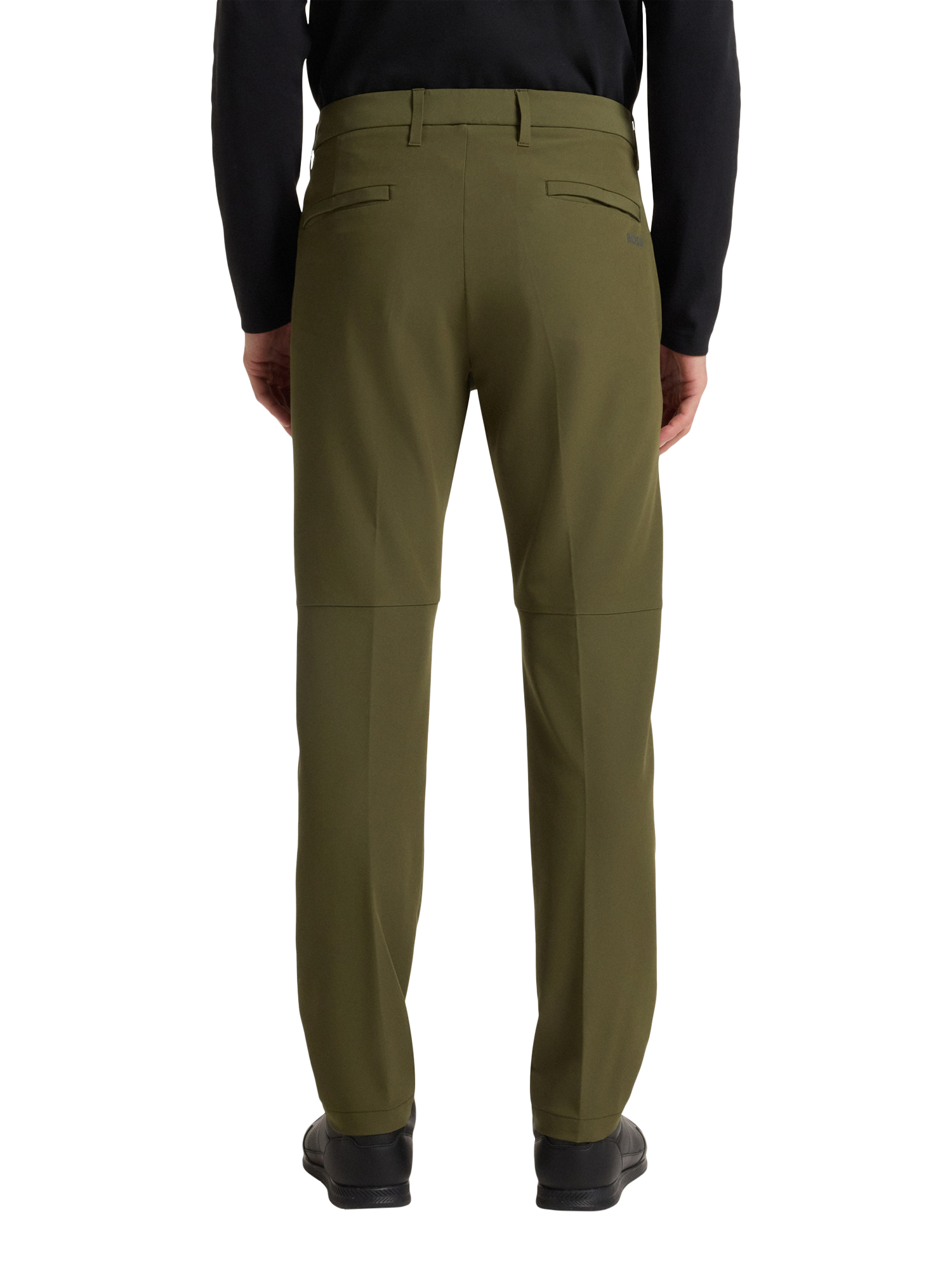 Product image 2 of 6, which shows BOSS Commuter Slim Fit Trousers, Dark Green, 34R