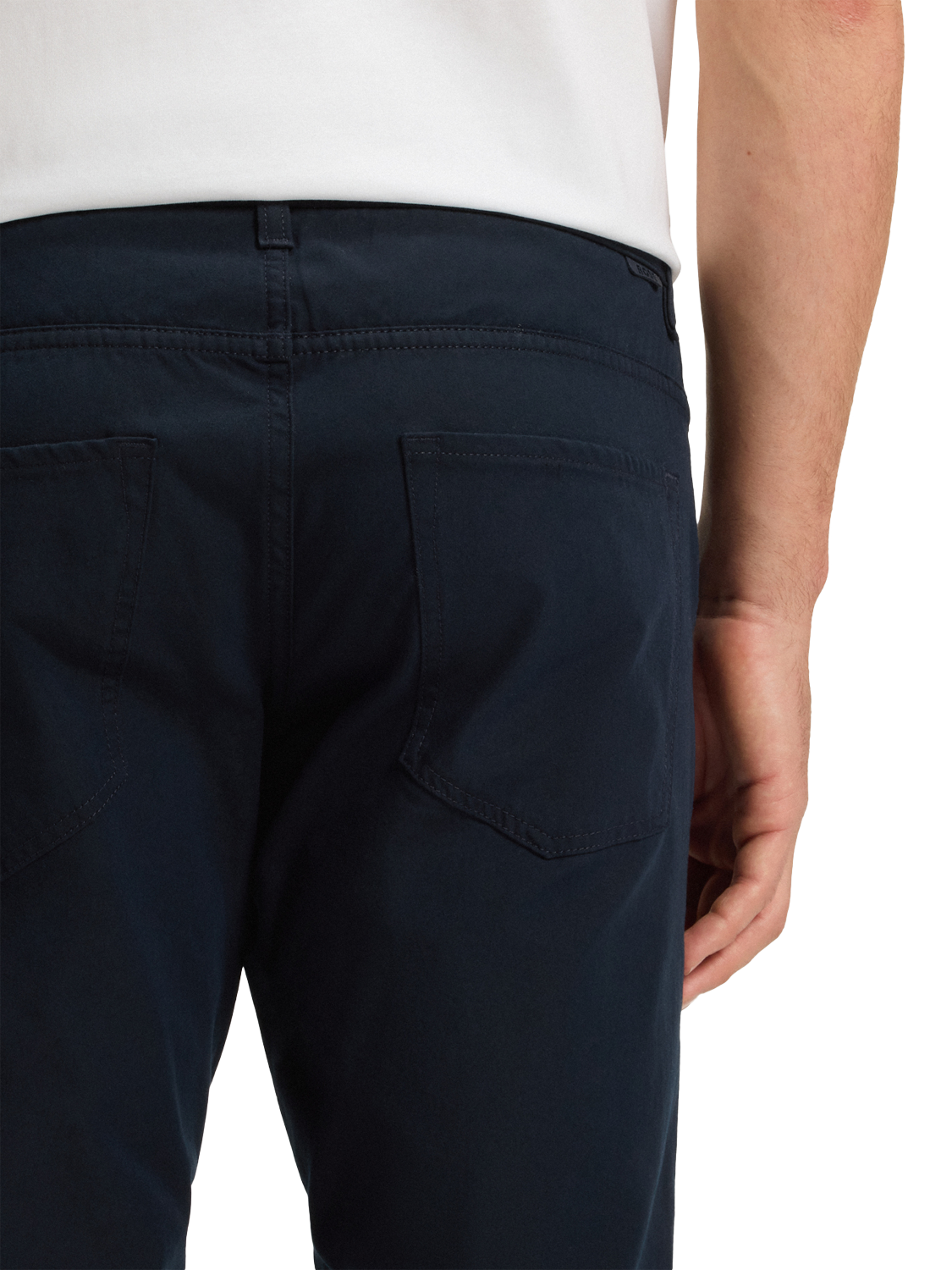 Product image 5 of 5, which shows HUGO BOSS BOSS Cotton Blend Trousers, Dark Blue, 30R