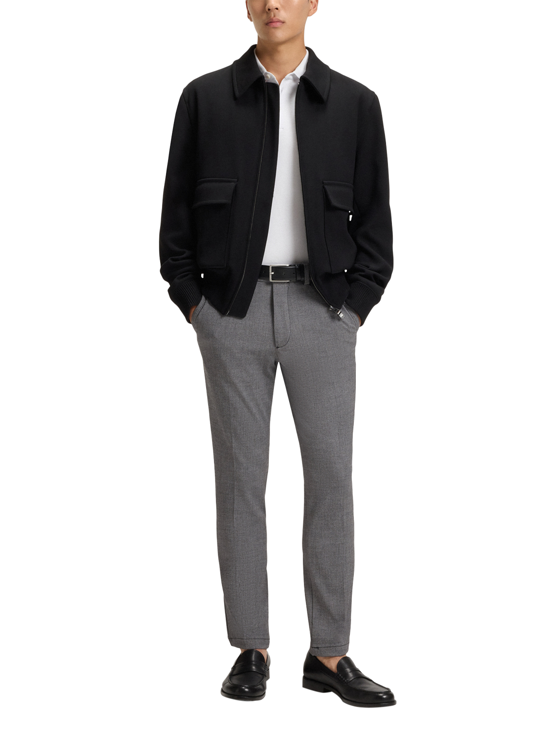 Product image 3 of 6, which shows HUGO BOSS BOSS Slim Fit Tailored Trousers,, Grey, 30R