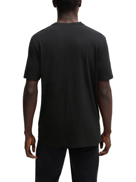 BOSS Cotton Regular Fit Short Sleeve Logo T-Shirt, Black - view 2, Black