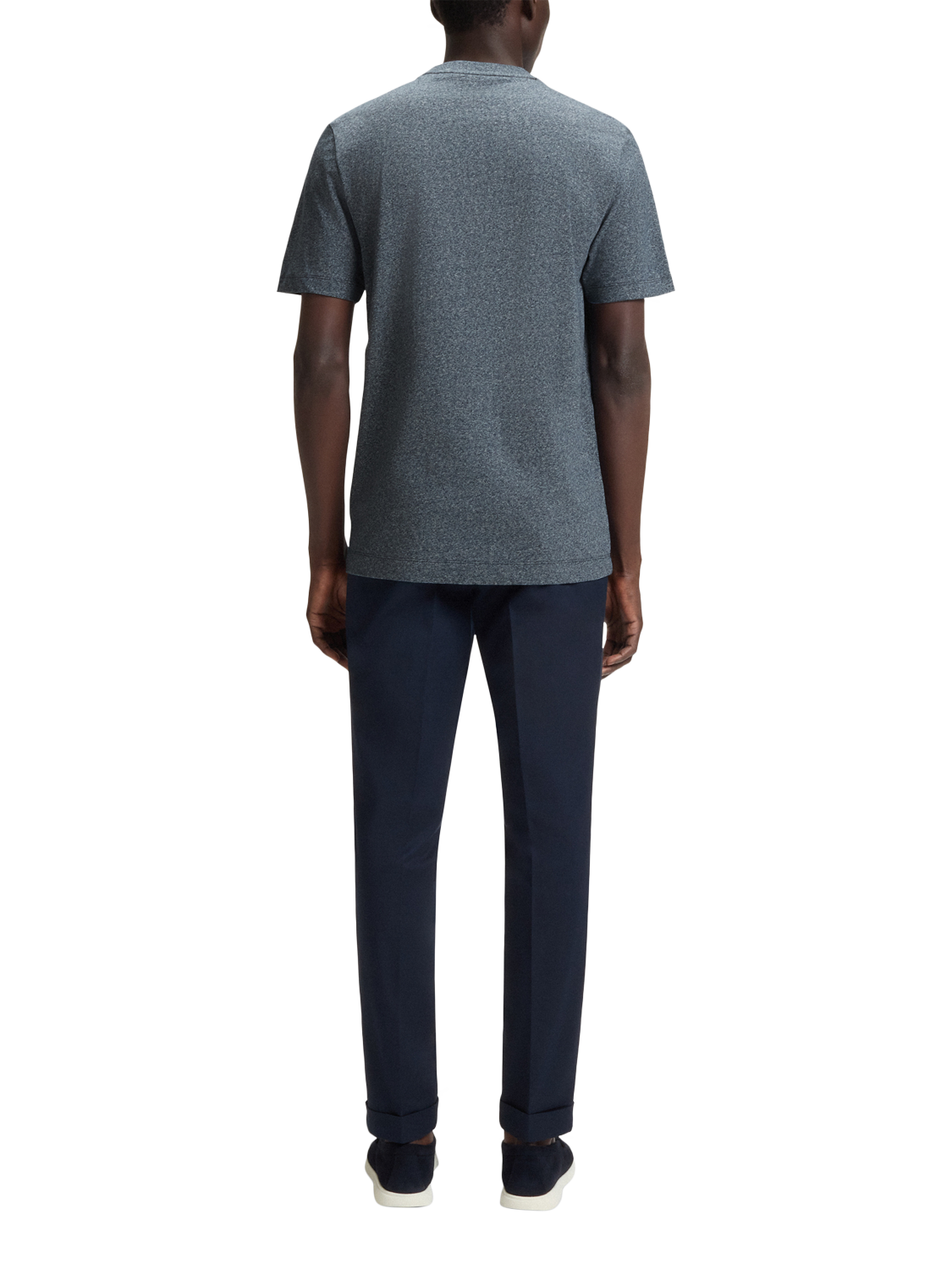 Product image 2 of 5, which shows BOSS Crew Neck Pure Cotton T-Shirt, Mid Grey, M