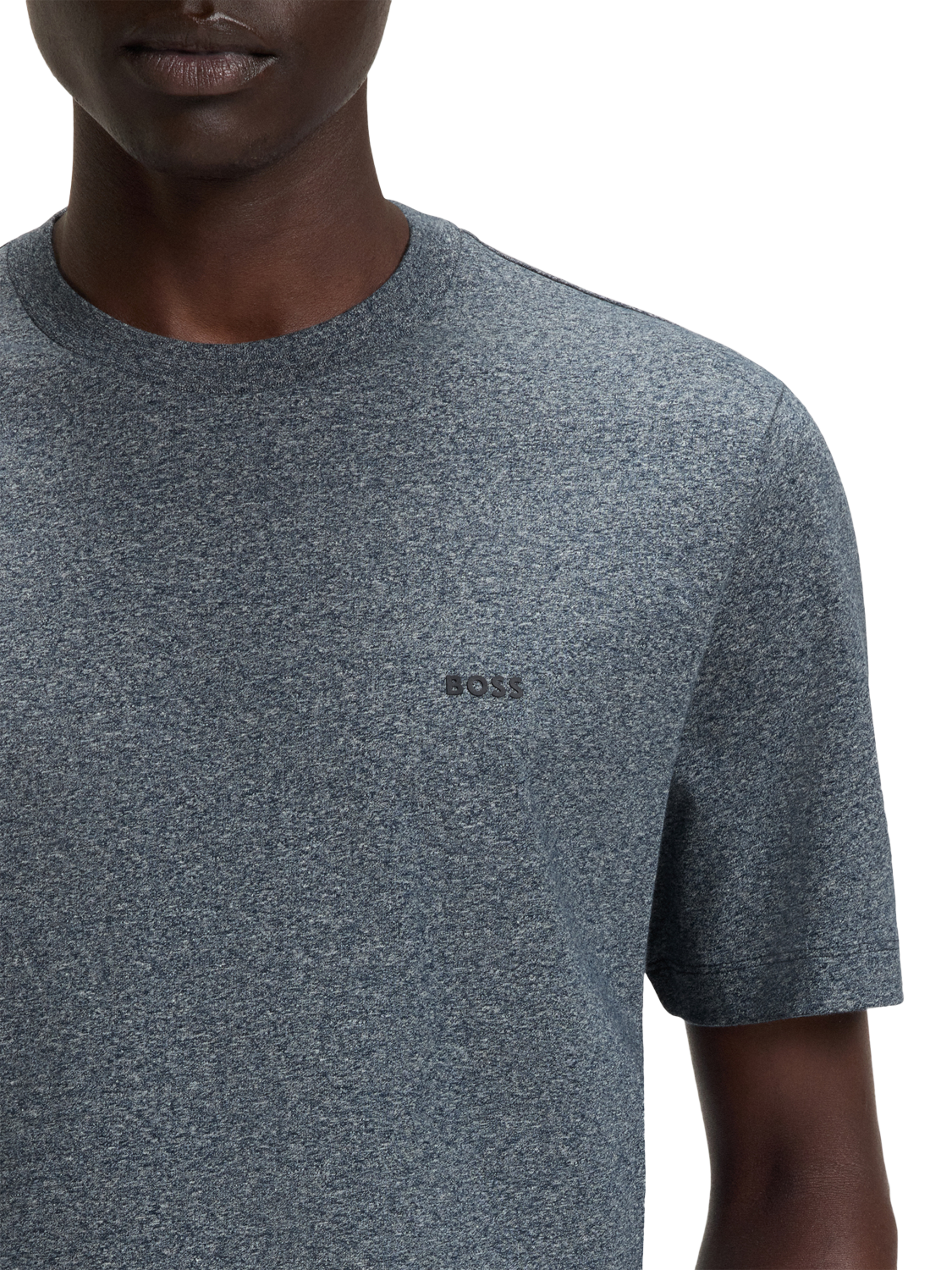 Product image 5 of 5, which shows BOSS Crew Neck Pure Cotton T-Shirt, Mid Grey, M