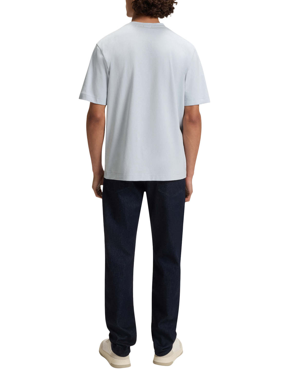 Product image 2 of 5, which shows BOSS Cotton Blend Loose Fit Logo T-Shirt, Light Grey, M