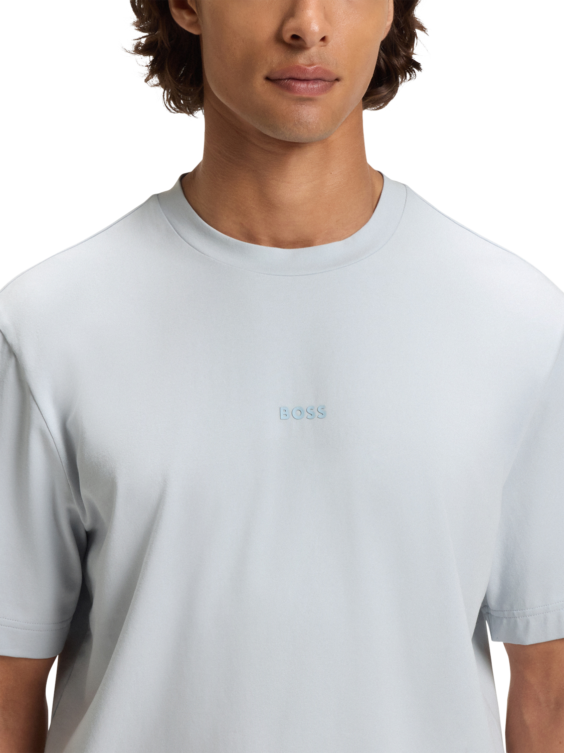 Product image 5 of 5, which shows BOSS Cotton Blend Loose Fit Logo T-Shirt, Light Grey, M