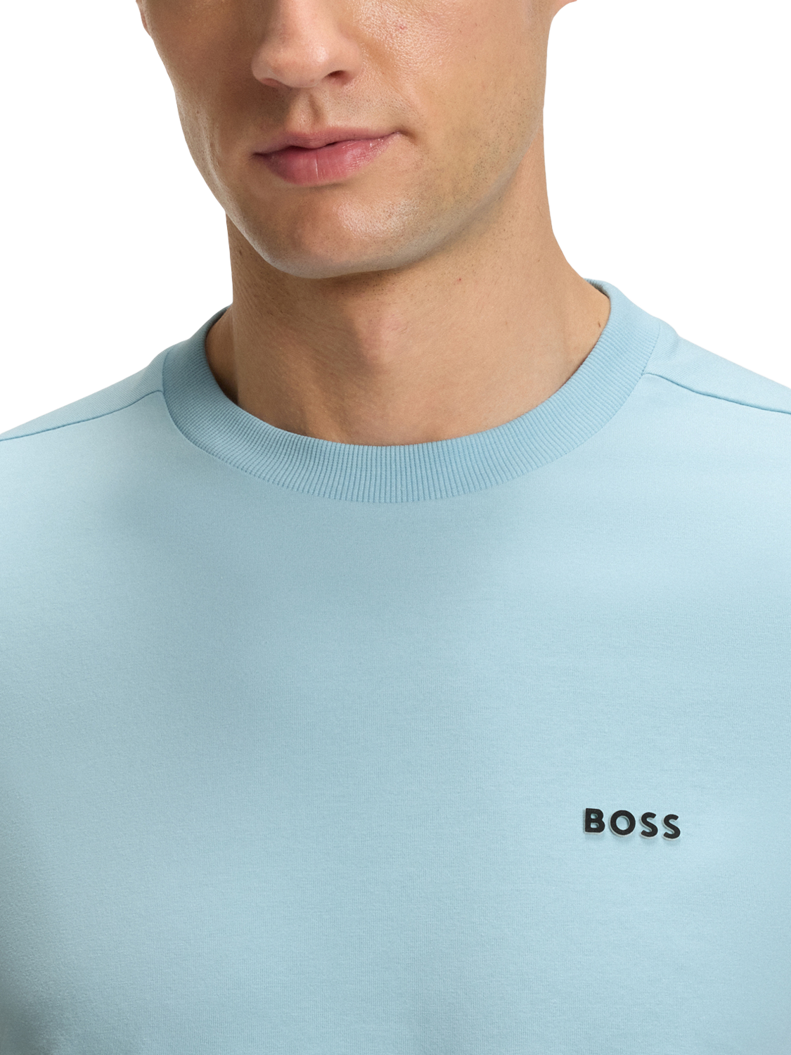 Product image 5 of 5, which shows HUGO BOSS BOSS Logo Cotton Blend T-Shirt, Light Blue, L
