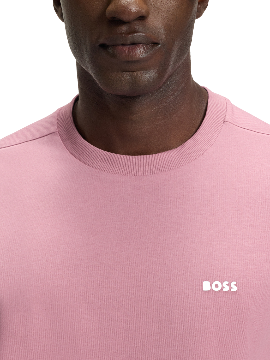 Product image 5 of 5, which shows HUGO BOSS BOSS Essentials Cotton Blend T-Shirt, Pink/Multi, L