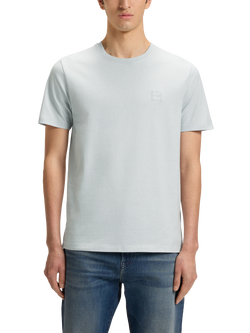 BOSS Cotton Regular Fit Logo Patch T-Shirt, Light/Pastel Grey, Light Grey