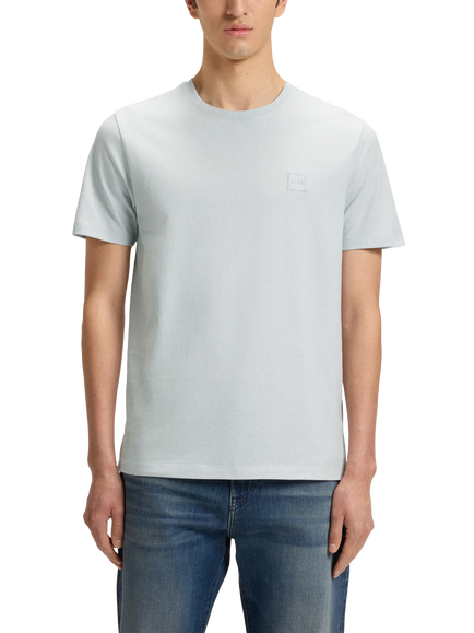 BOSS Cotton Regular Fit Logo Patch T-Shirt, Light/Pastel Grey, Light Grey