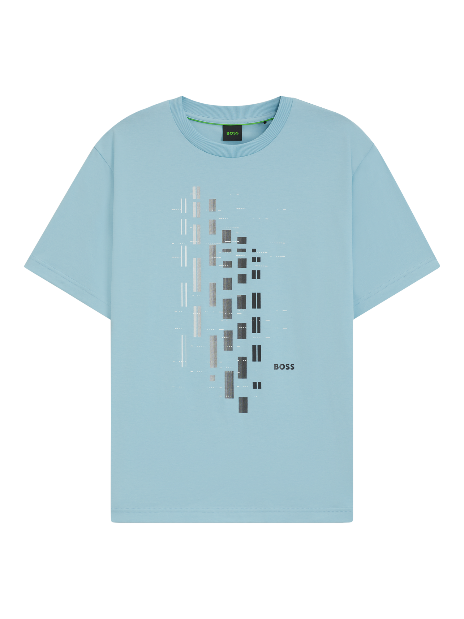 Product image 3 of 5, which shows HUGO BOSS BOSS Geometric Print Cotton Blend T-Shirt, Light Blue, M