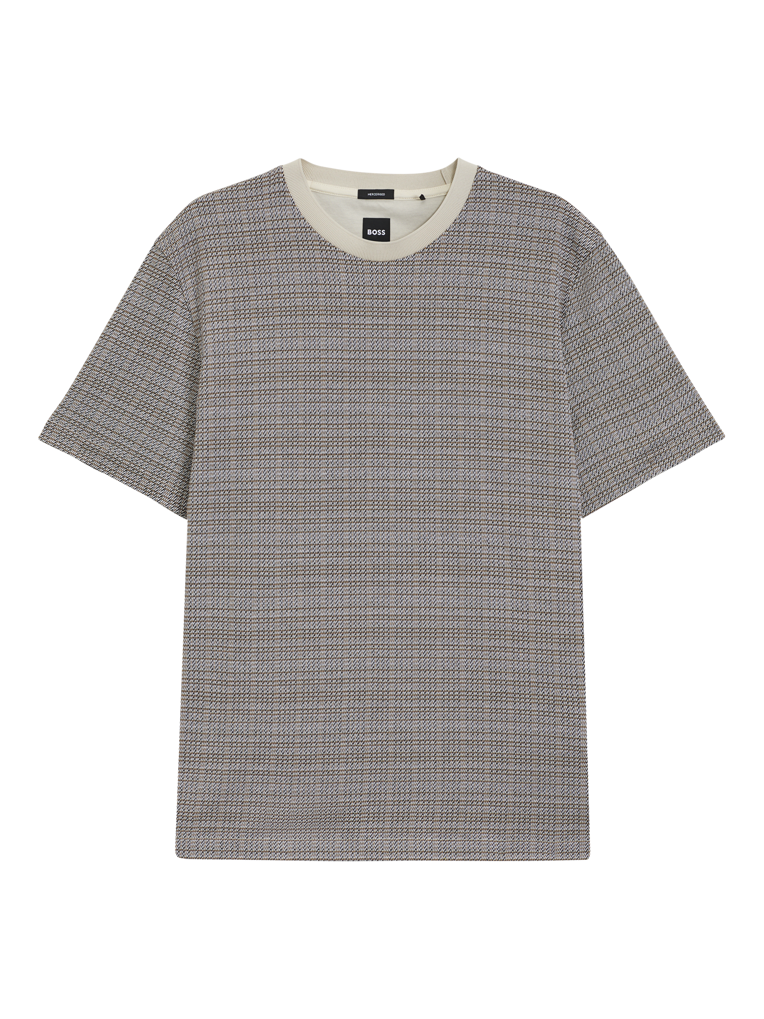Product image 4 of 5, which shows BOSS Grid Check Pure Cotton T-Shirt, White/Multi, M