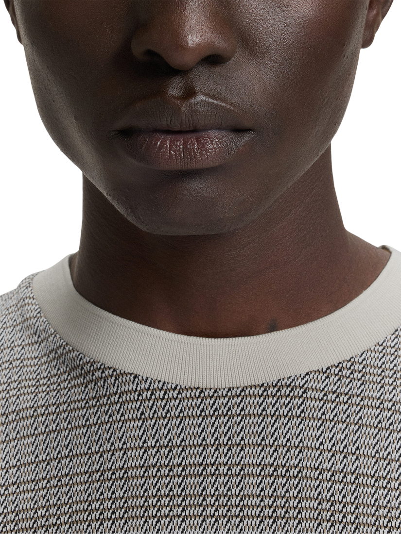 Product image 5 of 5, which shows BOSS Grid Check Pure Cotton T-Shirt, White/Multi, M