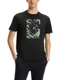 BOSS Cotton Regular Fit Short Sleeve Panther Graphic T-Shirt, Black/Multi