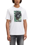 BOSS Cotton Regular Fit Short Sleeve Panther Graphic T-Shirt, White/Multi
