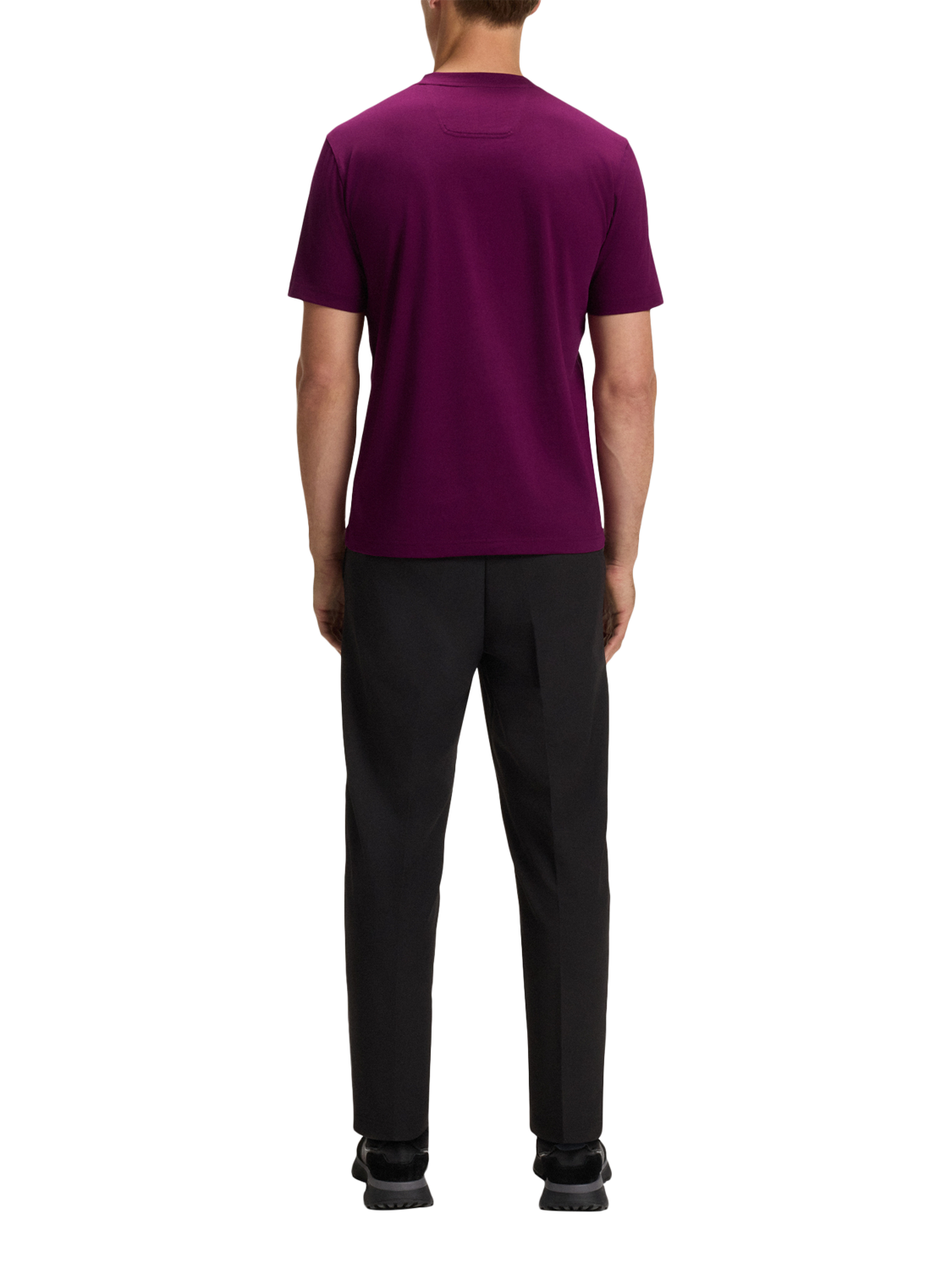 Product image 2 of 5, which shows HUGO BOSS BOSS Printed Stripe Cotton T-Shirt, Bright Pink, S