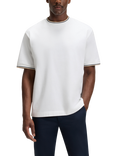 BOSS Cotton Regular Fit Short Sleeve Ringer T-Shirt, White