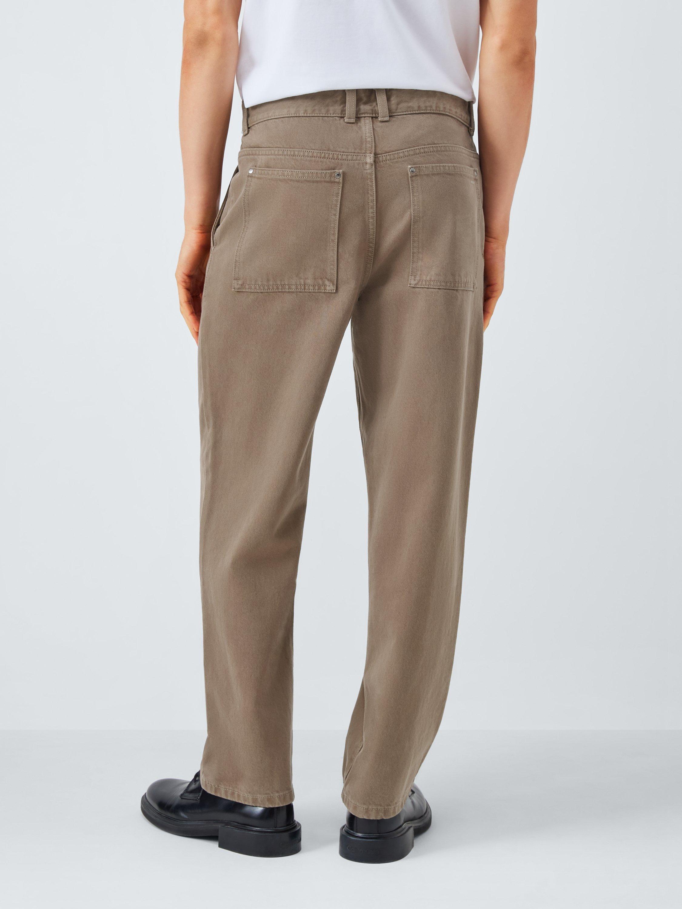 Product image 2 of 6, which shows Kin Straight Leg Garment Dyed Jeans, Brown, 30R