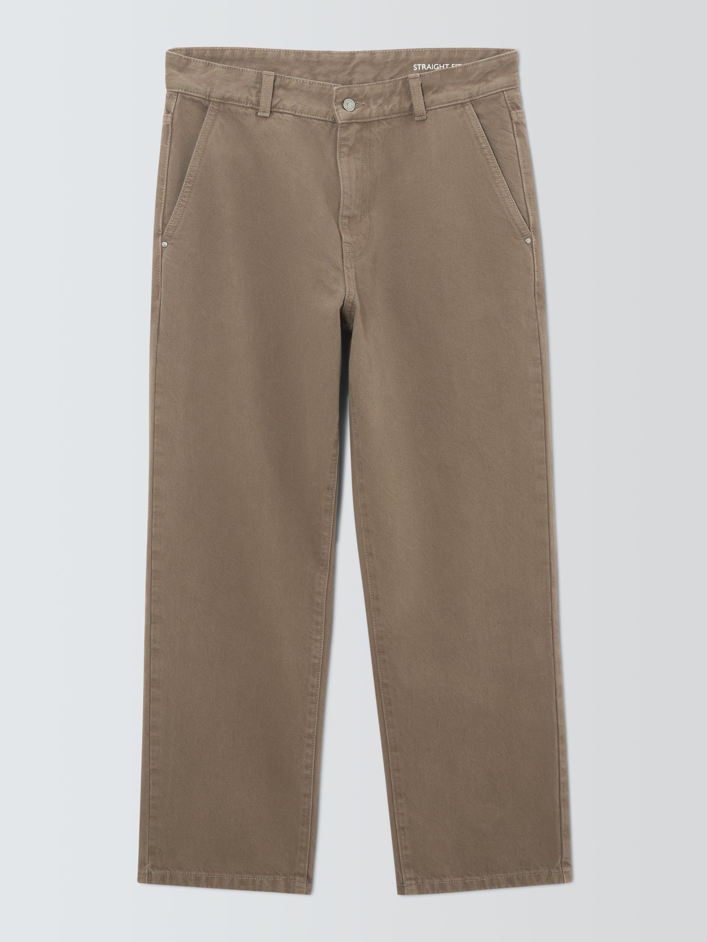 Product image 4 of 6, which shows Kin Straight Leg Garment Dyed Jeans, Brown, 30R