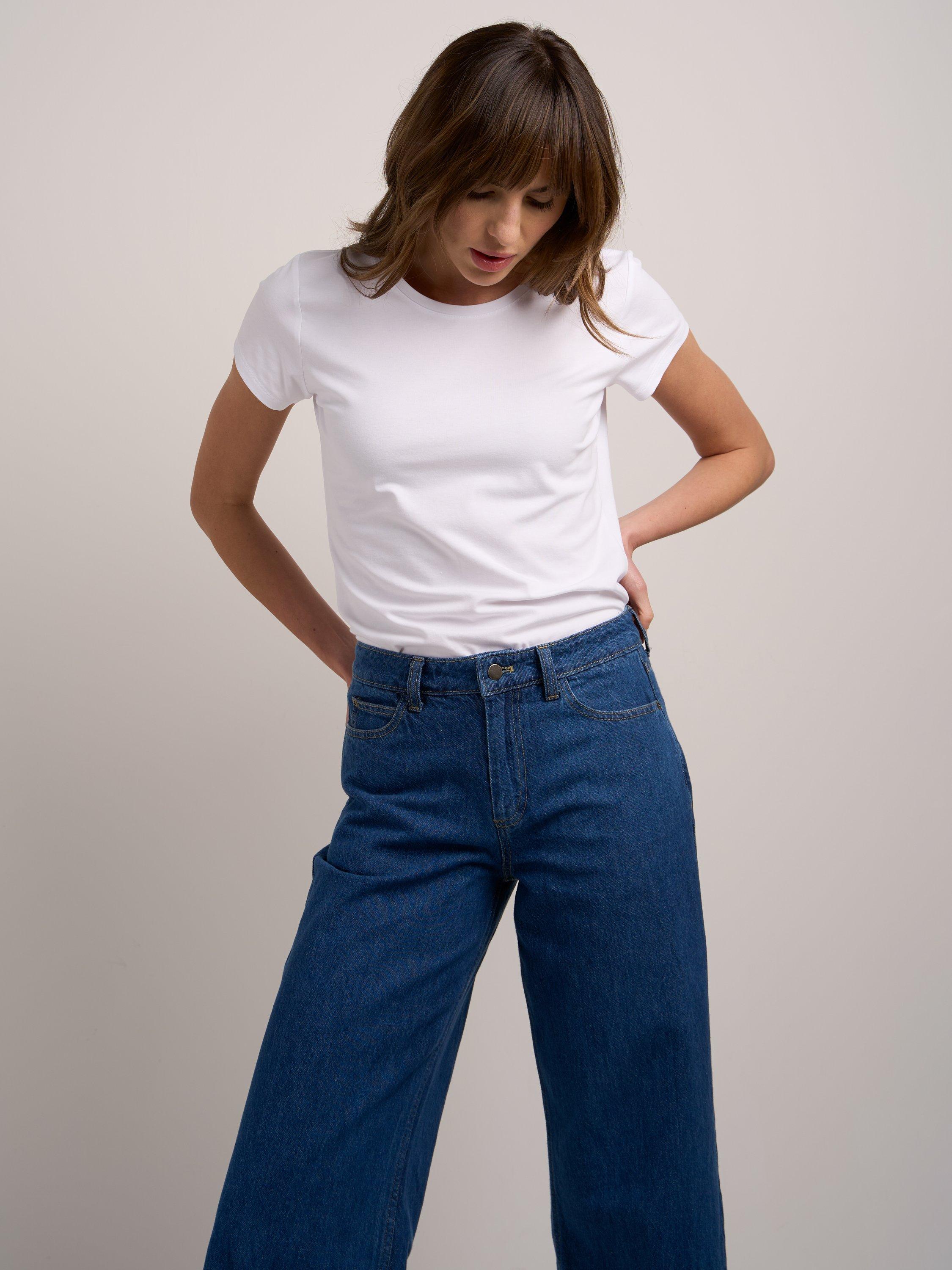 Product image 4 of 4, which shows Celtic & Co. Cotton Blend Round Neck T-Shirt, White, 8