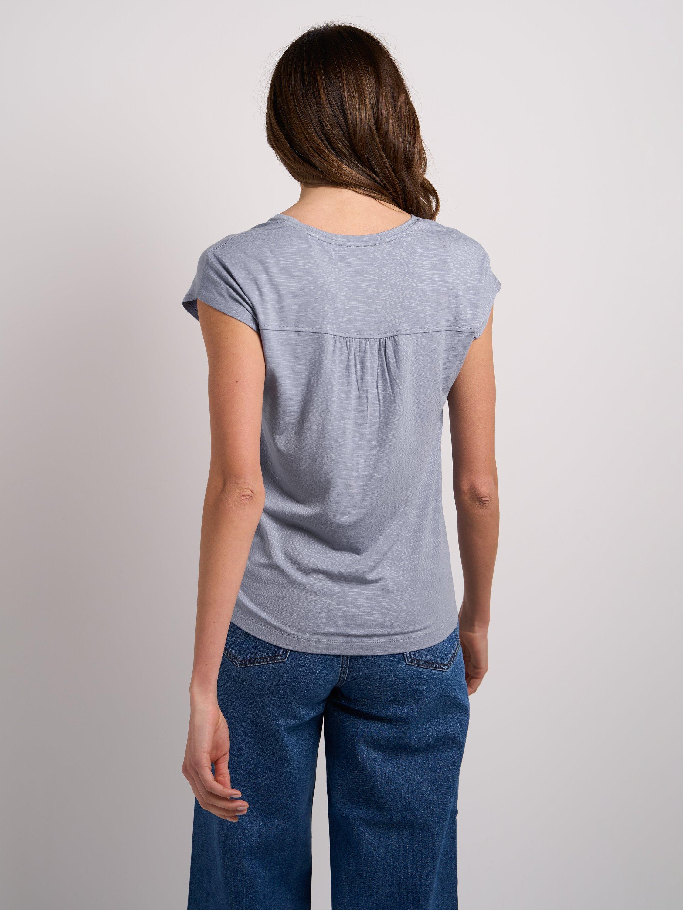 Product image 2 of 4, which shows Celtic & Co. Mara V-Neck T-Shirt, Grey Sky, 8