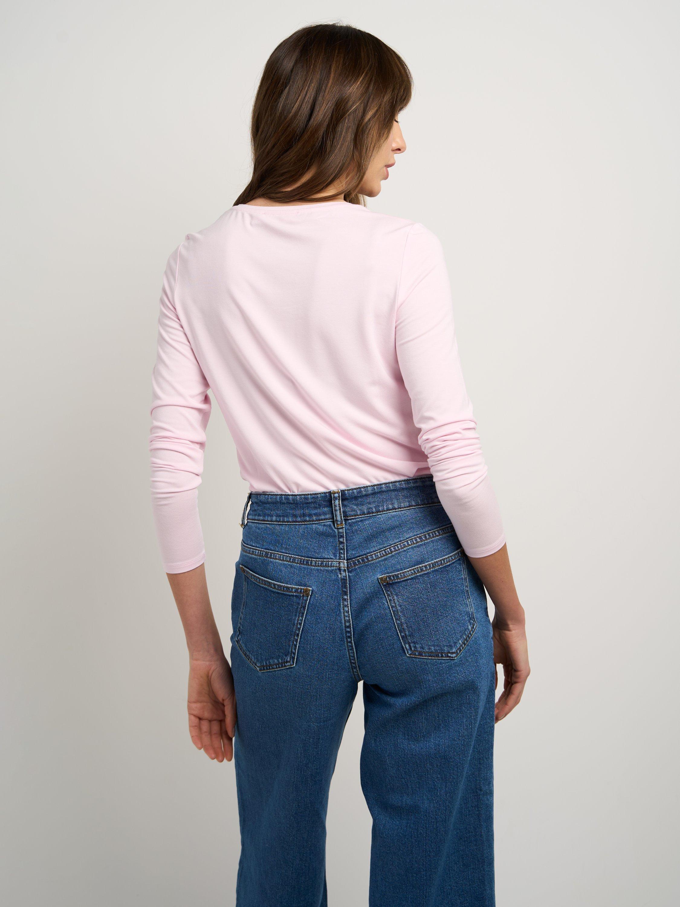 Product image 2 of 3, which shows Celtic & Co. Silky Scoop Neck Top, Pink Ice, 10