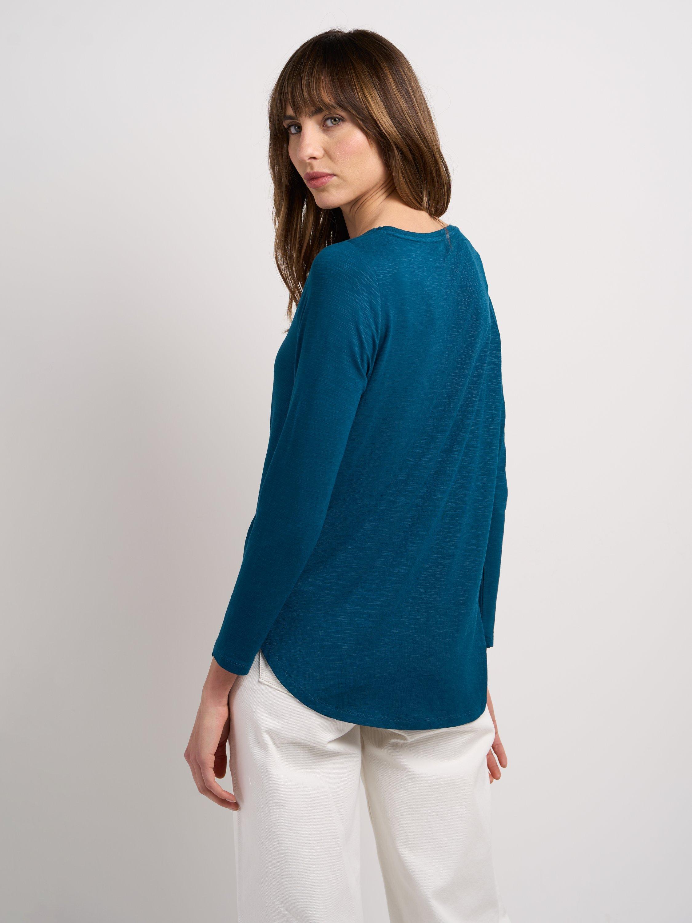 Product image 2 of 3, which shows Celtic & Co. Valentina Jersey Top, Neptune Blue, 14