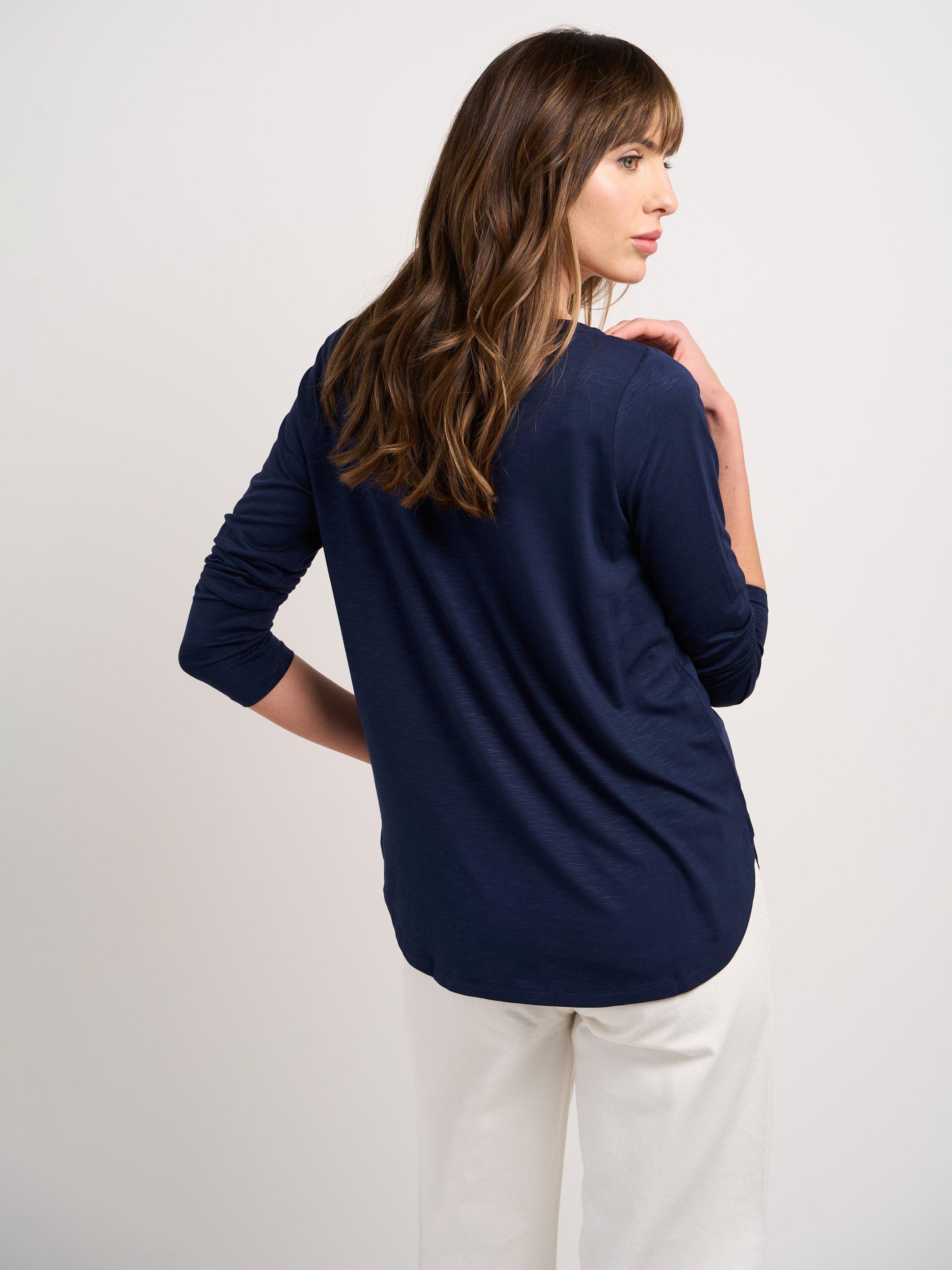 Product image 2 of 3, which shows Celtic & Co. Valentina Jersey Top, Navy, 8