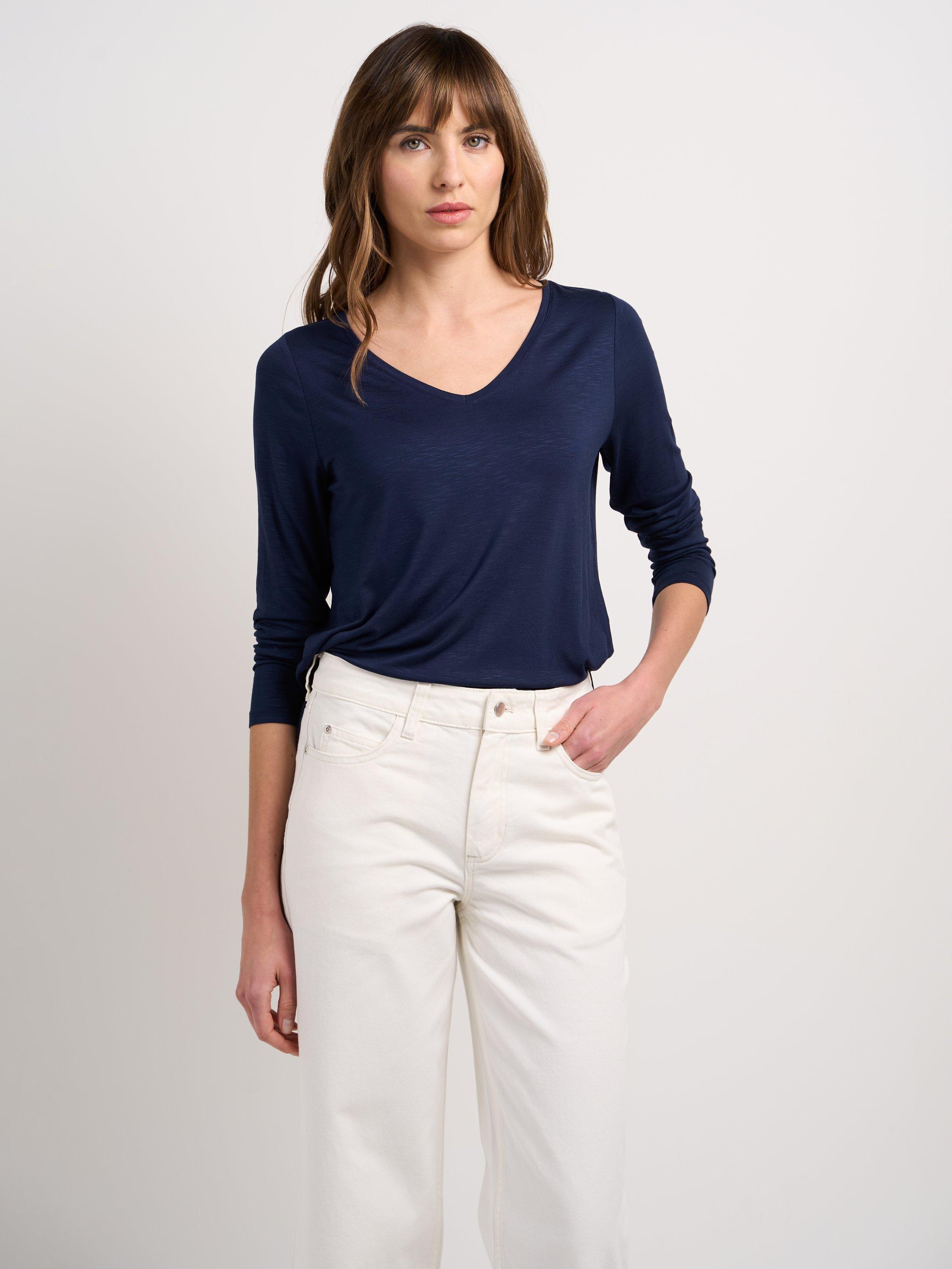 Product image 3 of 3, which shows Celtic & Co. Valentina Jersey Top, Navy, 8