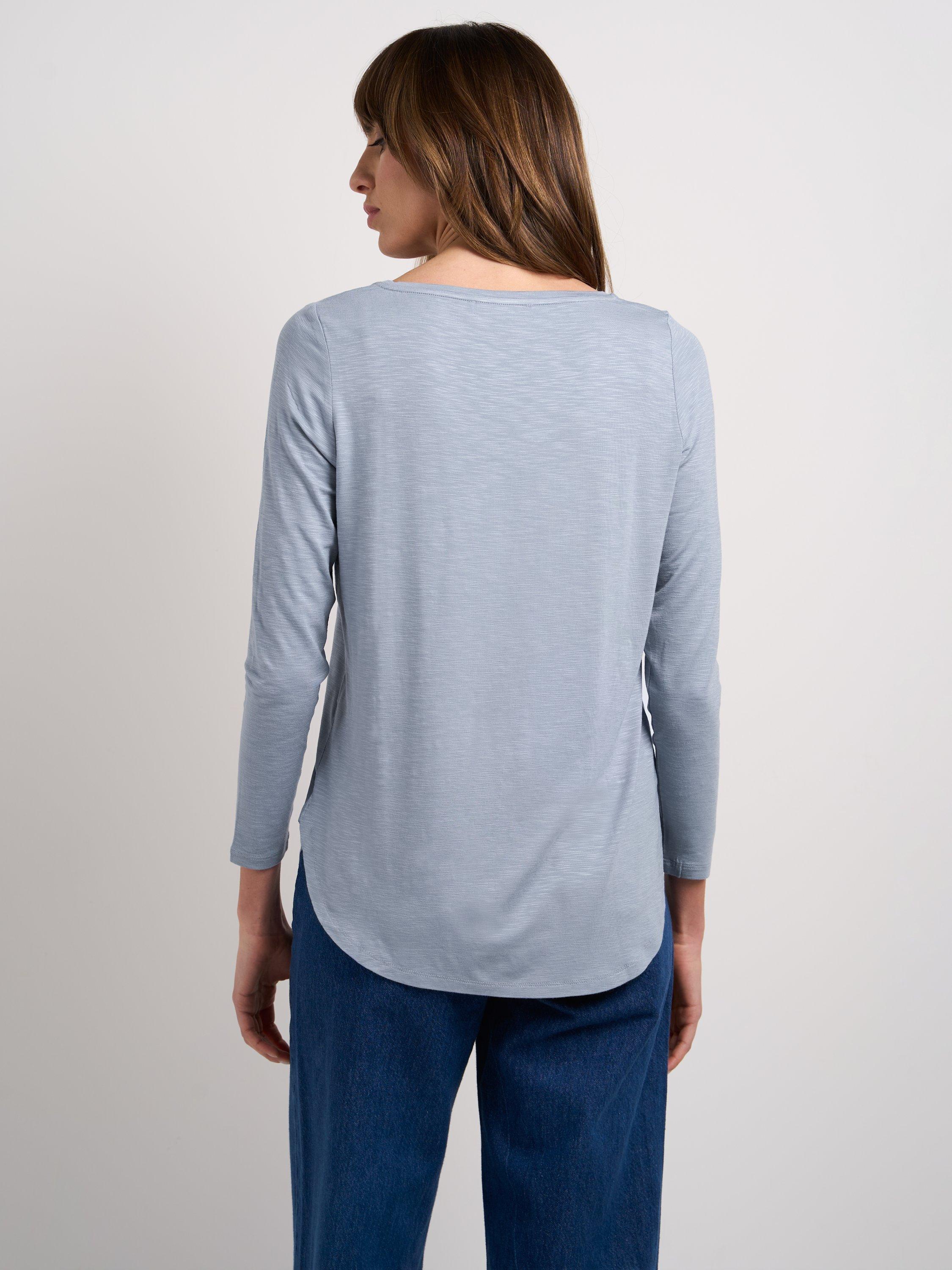 Product image 2 of 3, which shows Celtic & Co. Valentina Jersey Top, Grey Sky, 8