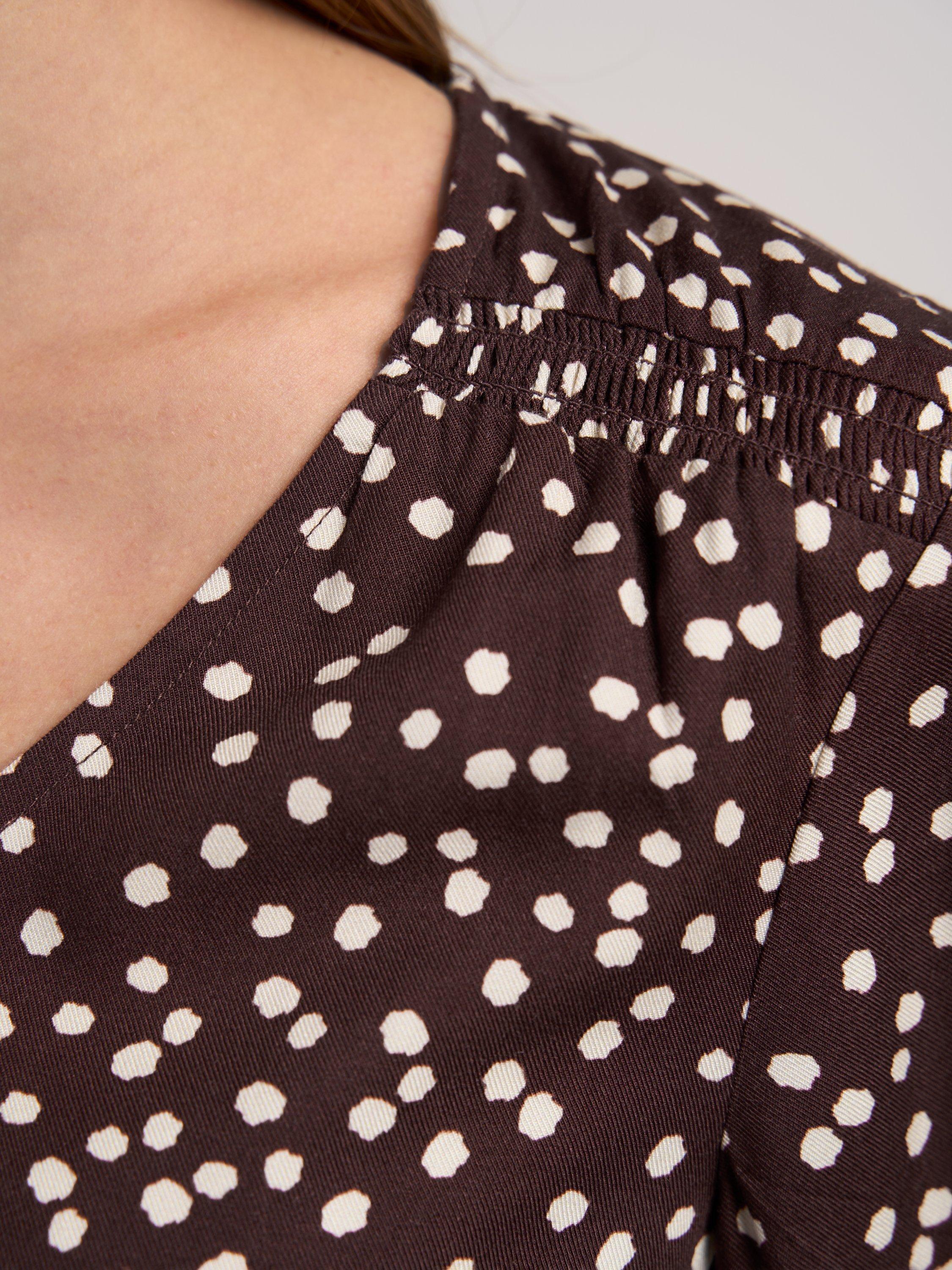 Product image 4 of 4, which shows Celtic & Co. Long Sleeved Joni Blouse, Chocolate, 8