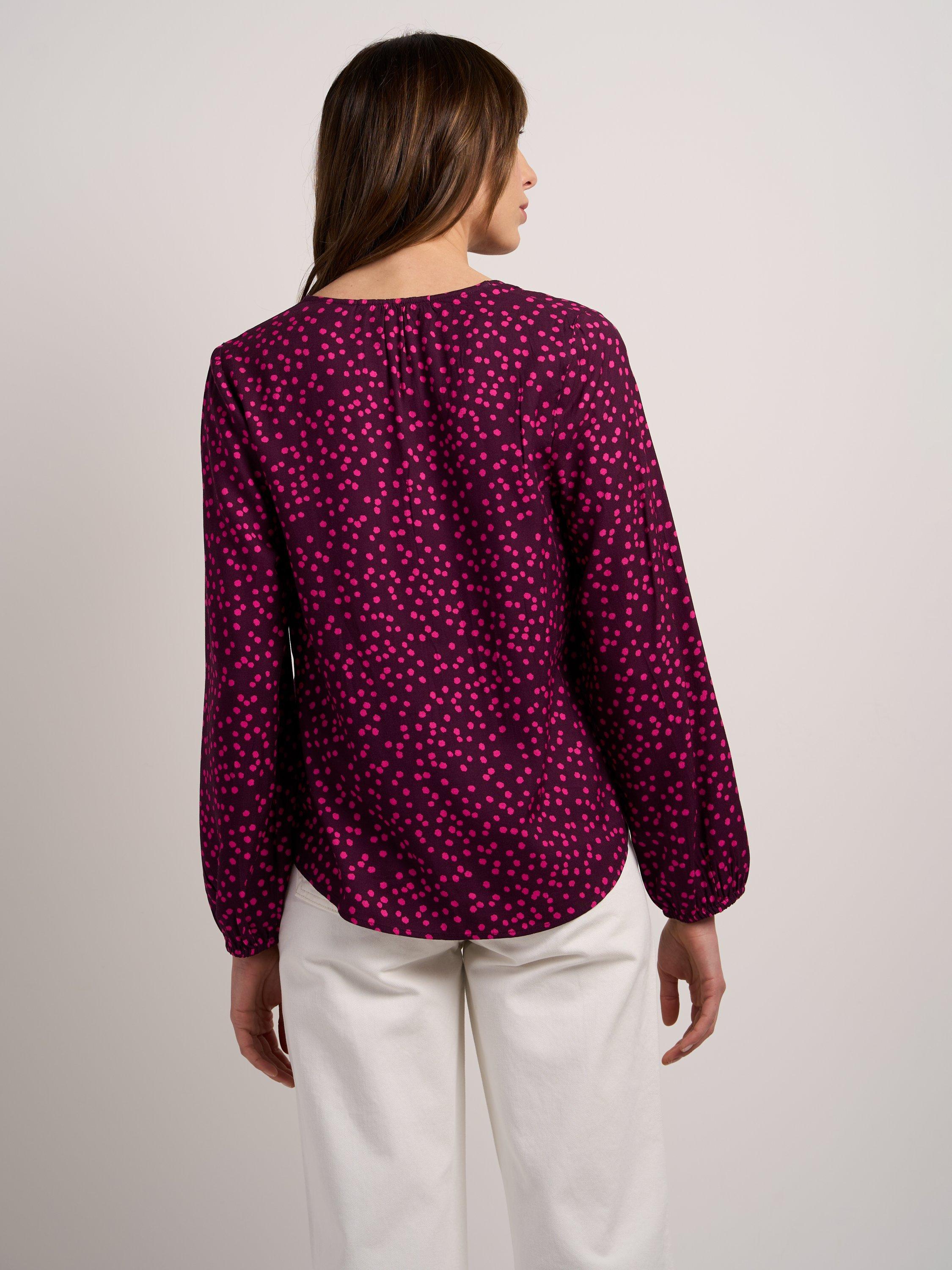 Product image 2 of 3, which shows Celtic & Co. Long Sleeved Joni Blouse, Pink, 8