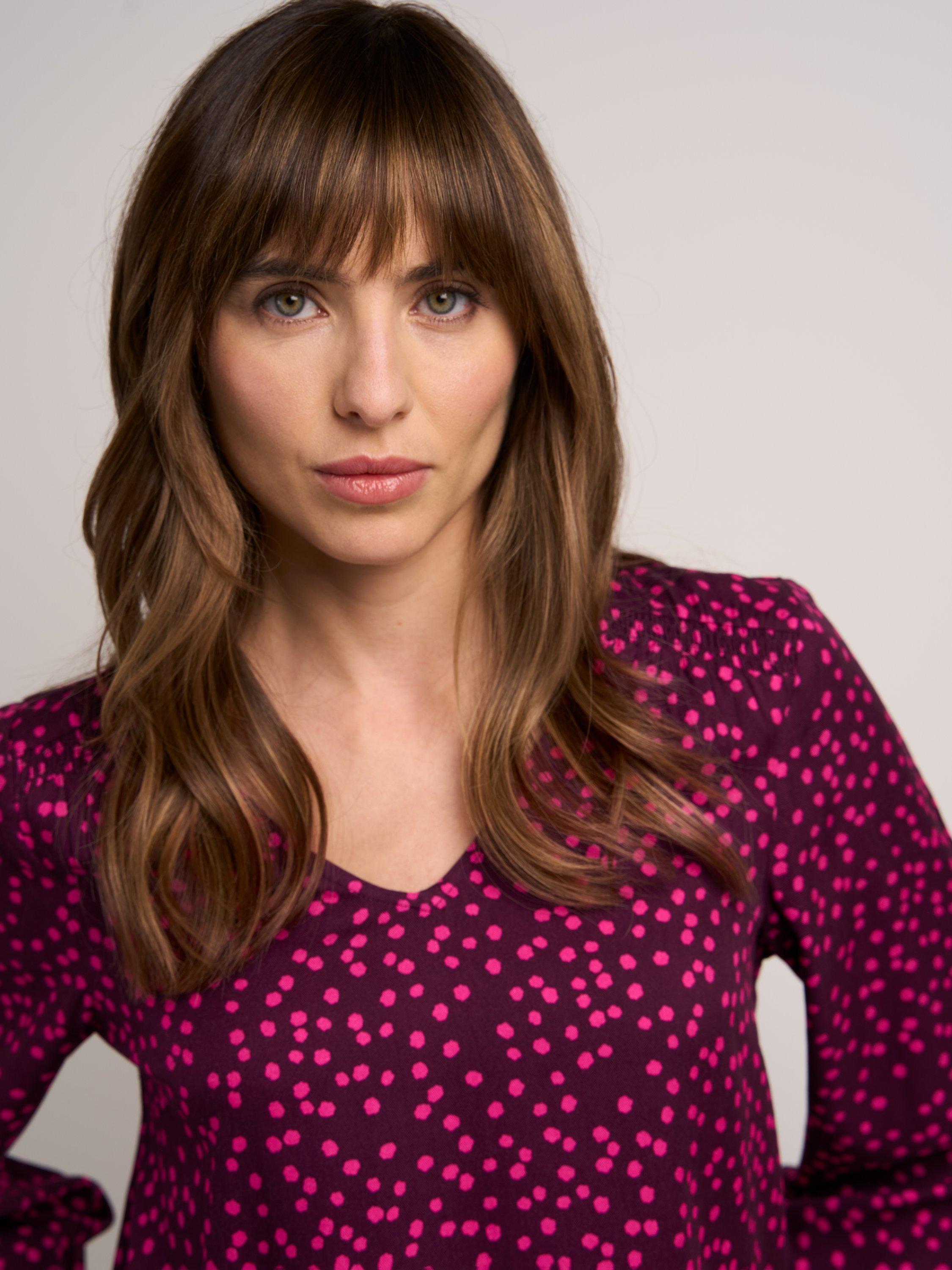 Product image 3 of 3, which shows Celtic & Co. Long Sleeved Joni Blouse, Pink, 8