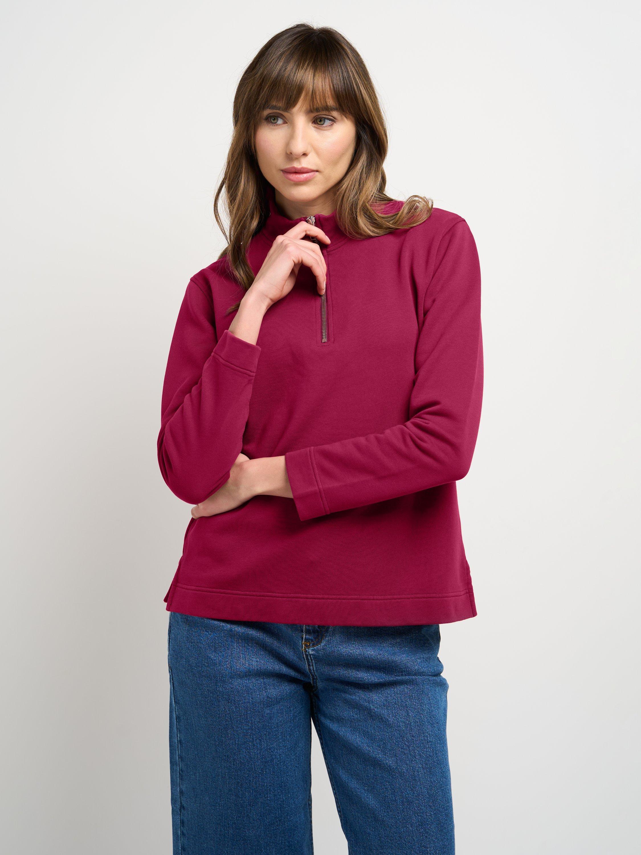 Product image 2 of 4, which shows Celtic & Co. Robyn 1/4 Zip Sweatshirt, Very Berry, 8