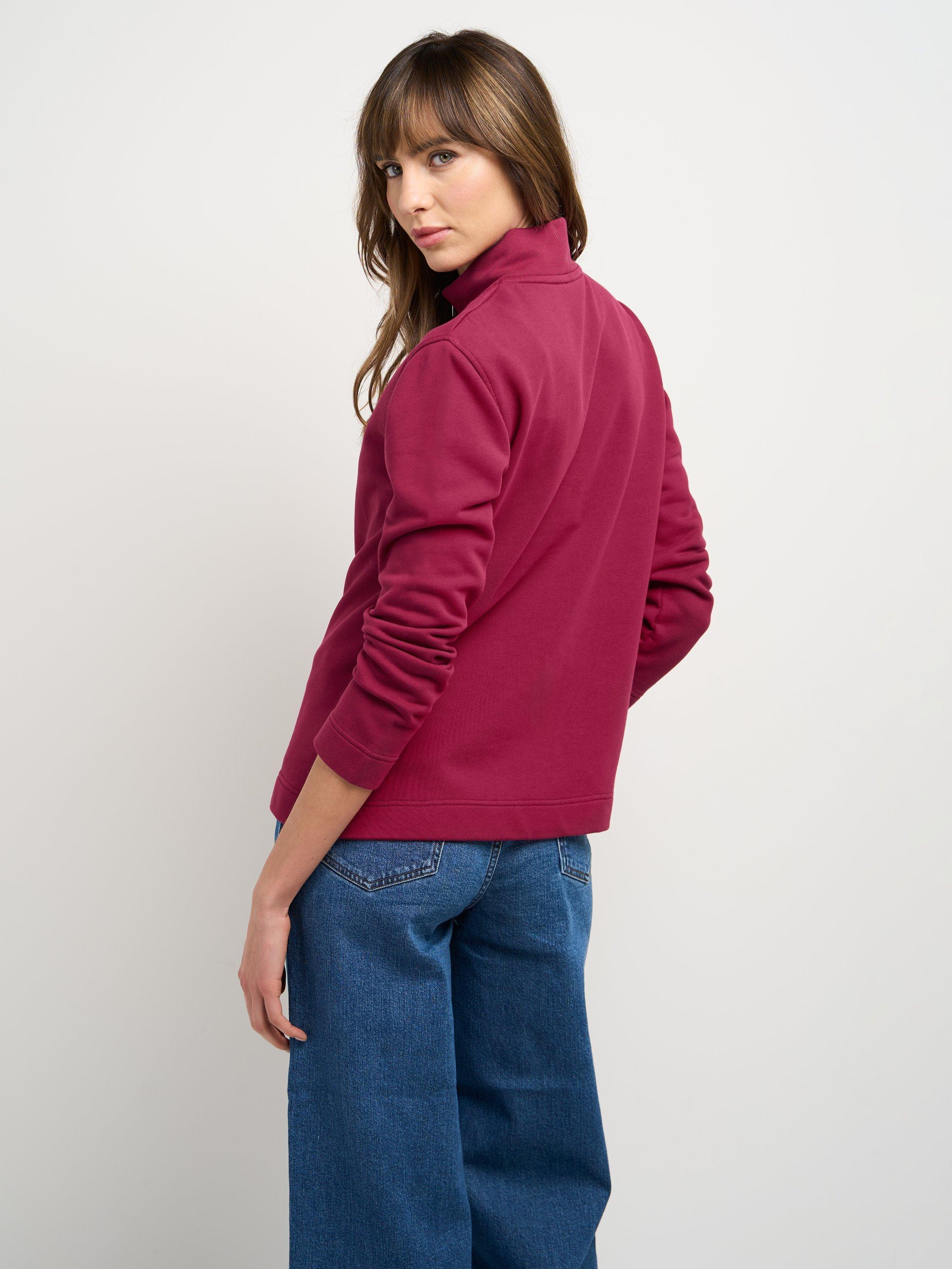 Product image 4 of 4, which shows Celtic & Co. Robyn 1/4 Zip Sweatshirt, Very Berry, 8